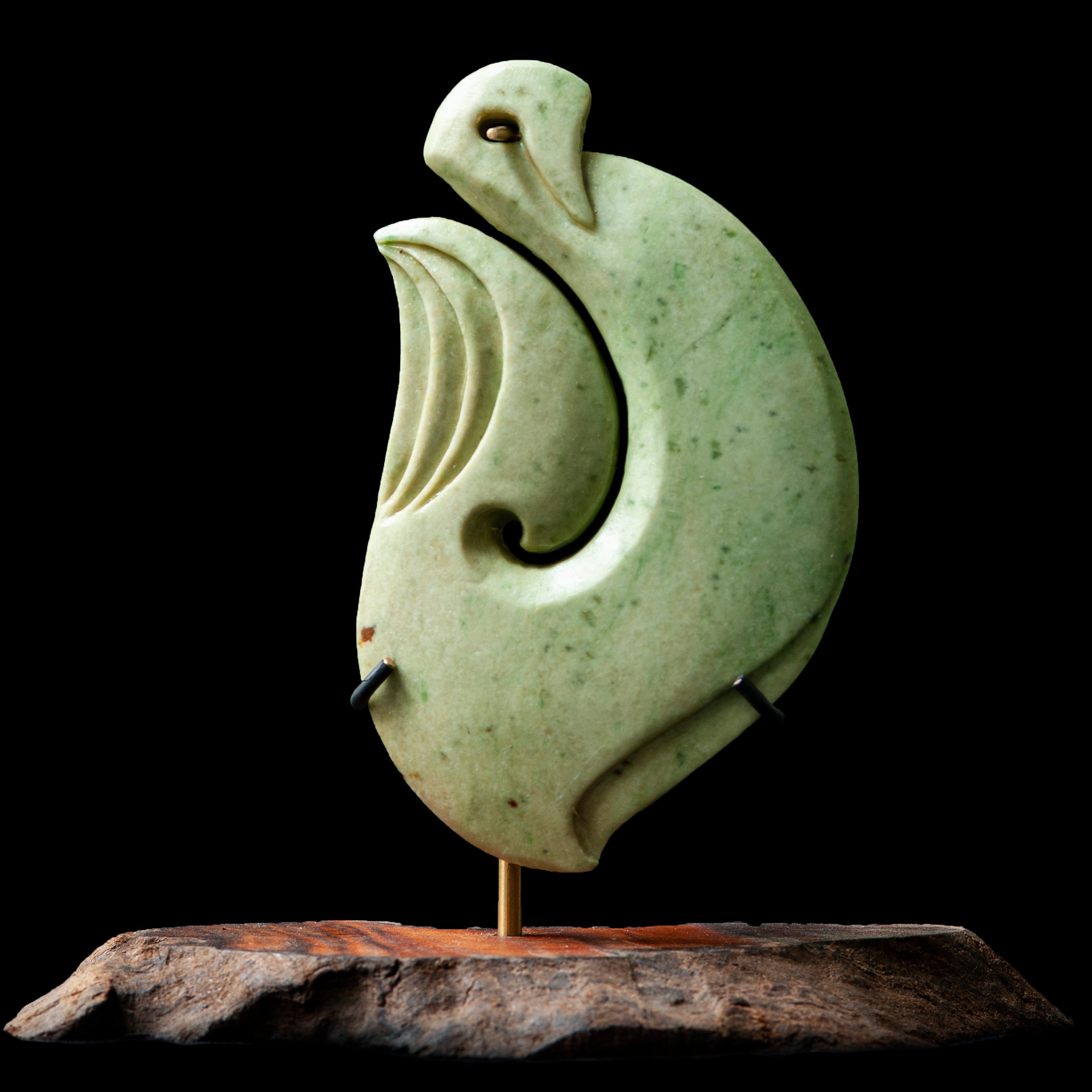 Pounamu Matau Sculpture by Alex Sands-0